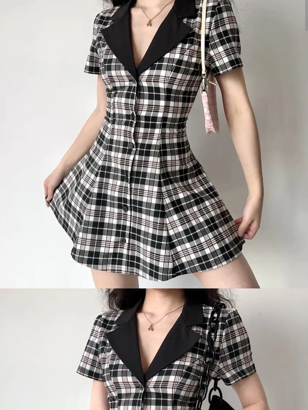 Wine You Don't Exist Plaid Dress